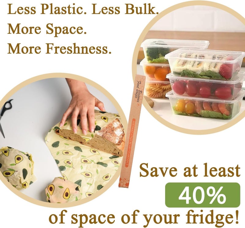 WeAreULEF Beeswax Food Wrap Roll – 13" x 40" Reusable Beeswax Wrap & Cut-to-Size | Organic Alternative to Plastic Wrap, Sandwich & Bowl Covers | Eco Friendly, Zero Waste, Plastic-Free Food Storage Wrap - Image 5